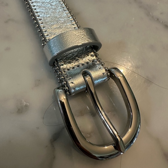 J. Crew Silver Leather Belt - Picture 3 of 6